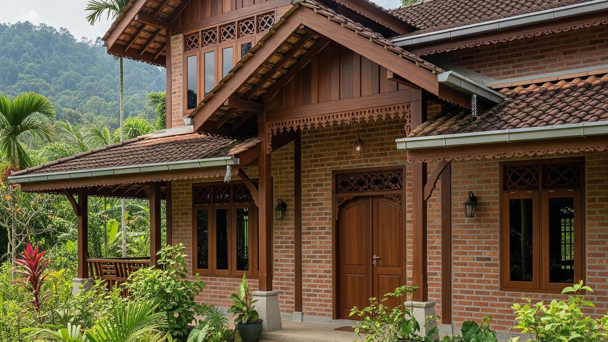 10 Desain Rumah Kampung dengan Dinding Bata Ekspos dan Kayu Jati, Diminati di 2026