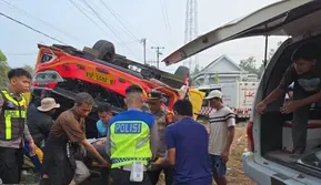 Kronologi Bus Adhi Prima Terbalik di Mesuji, Sopirnya Kabur