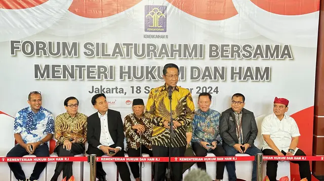 Menkumham Supratman Andi Agtas mengumpulkan sejumlah mantan Menkumham. (Liputan6.com/Nanda Perdana Putra)