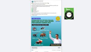 Tangkapan layar klaim link pendaftaran program bantuan alat dan mesin pertanian 2025.