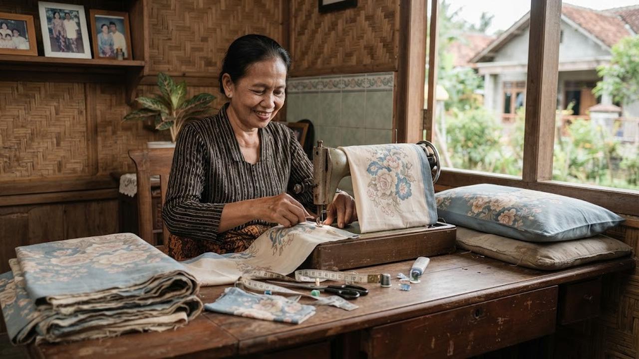 Ide memanfaatkan kain sprei lama untuk kebutuhan rumah menjadi sarung bantal atau sarung guling