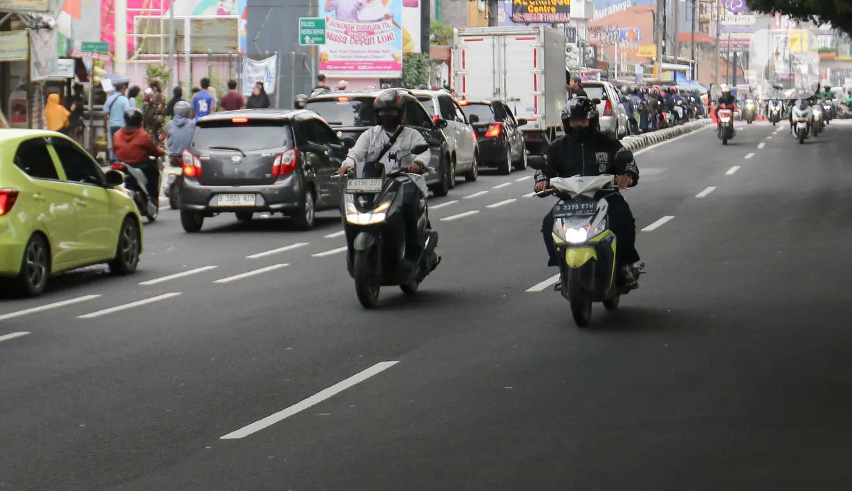 Adapun jalur CFD pada Minggu (4/5/2025) membentang di sisi barat Jalan Margonda Depok, mulai dari U-Turn Jalan Dahlia hingga Simpang Juanda. (Liputan6.com/Herman Zakharia)