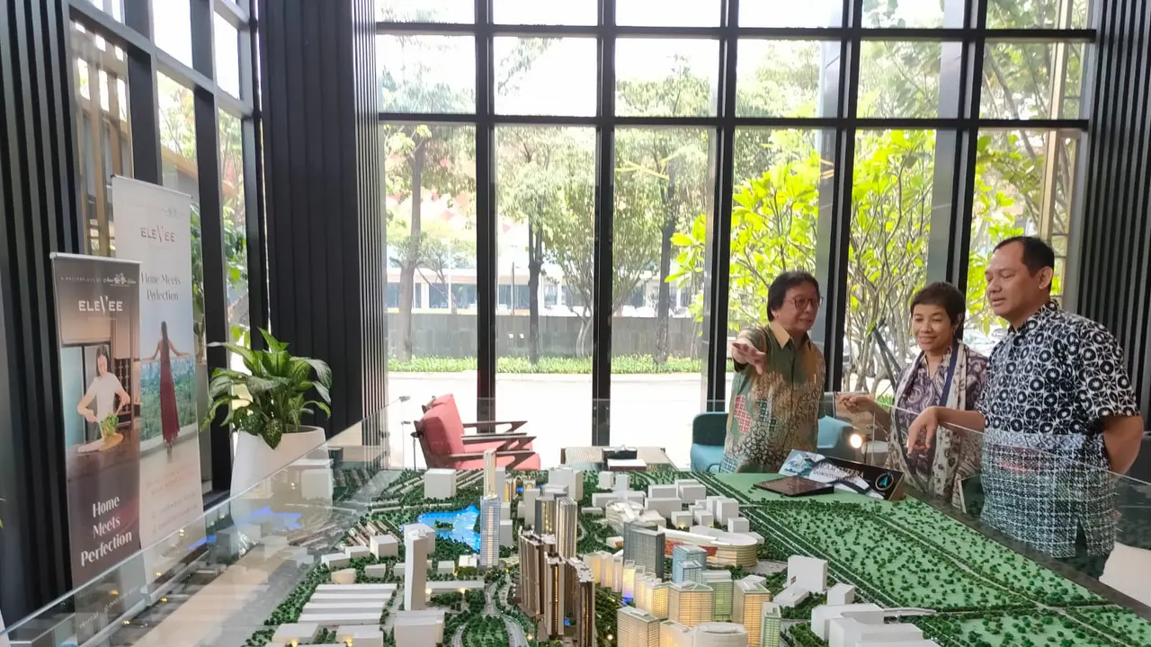Ilustrasi properti kawasan eco city atau eco living.