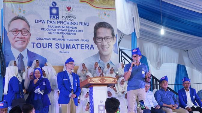Janji Sandiaga di Hadapan Emak-Emak Seprovinsi Riau (FOTO: Liputan6.com/Istimewa)