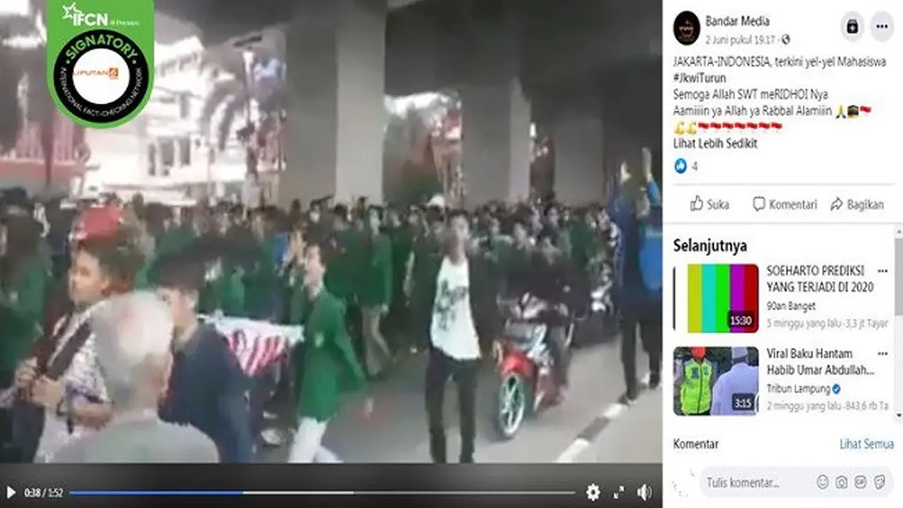 Gambar Tangkapan Layar Video Unjuk Rasa Mahasiswa