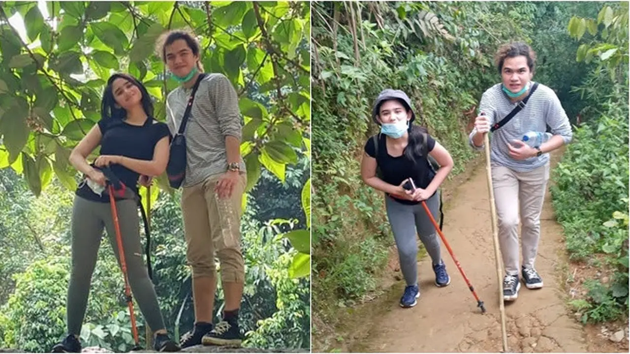 7 Momen Tissa Biani dan Dul Jaelani Trekking Bareng di Bogor
