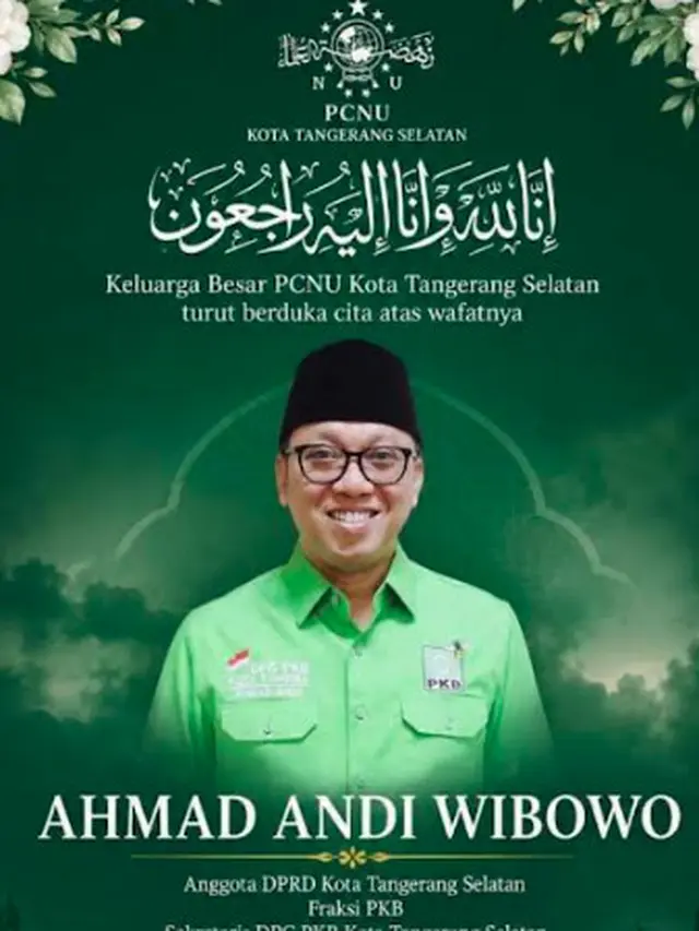 Anggota DPRD Kota Tangerang Selatan (Tangsel) dari Fraksi Partai Kebangkitan Bangsa (PKB), Ahmad Andi Wibowo, meninggal dunia dalam kecelakaan di Tol Cipali Km 72, Selasa (4/8/2026). (Istimewa)