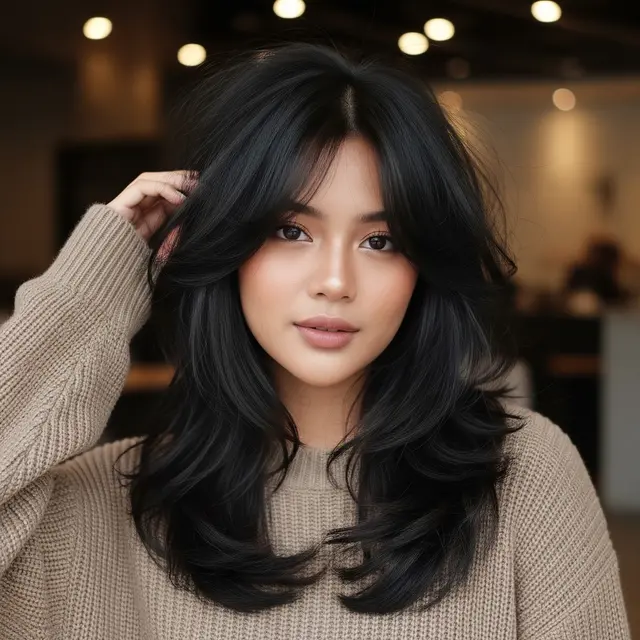 Model Rambut Wolf Cut Wanita Panjang (Gemini AI)