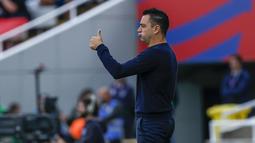 Manajemen mengambil keputusan dengan Presiden Joan Laporta memberi tahu langsung kepada Xavi usai latihan Jumat (24/5/2024) pagi waktu setempat.  (AP Photo/Joan Monfort)