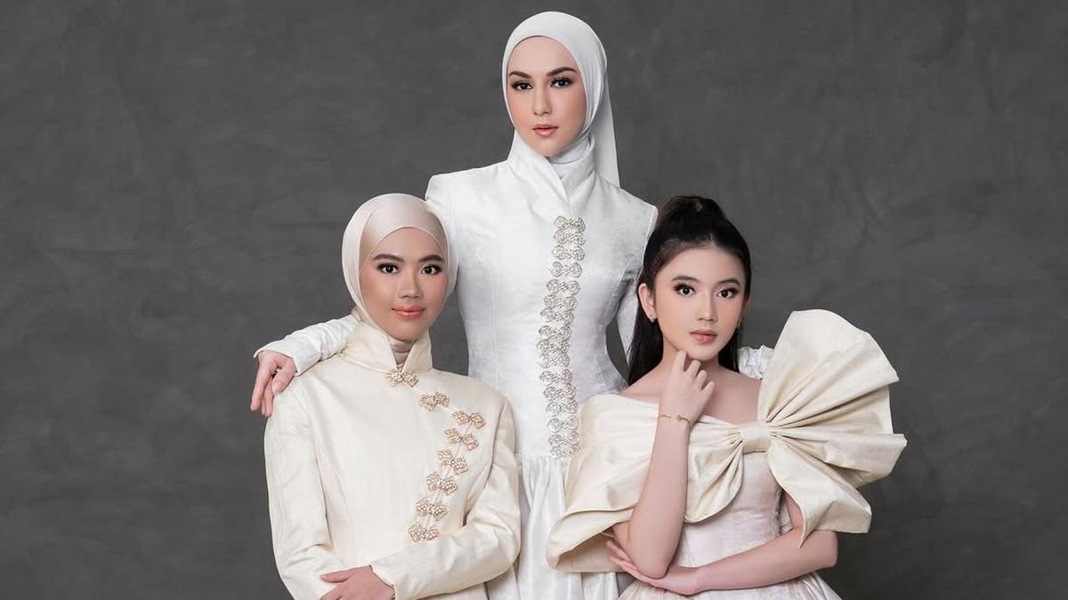 5 Gaya Pemotretan Irish Bella dengan Dua Anak Sambung, Terbaru dengan Dress Putih Mewah