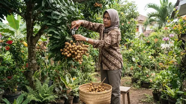 Panen Buah Kelengkeng