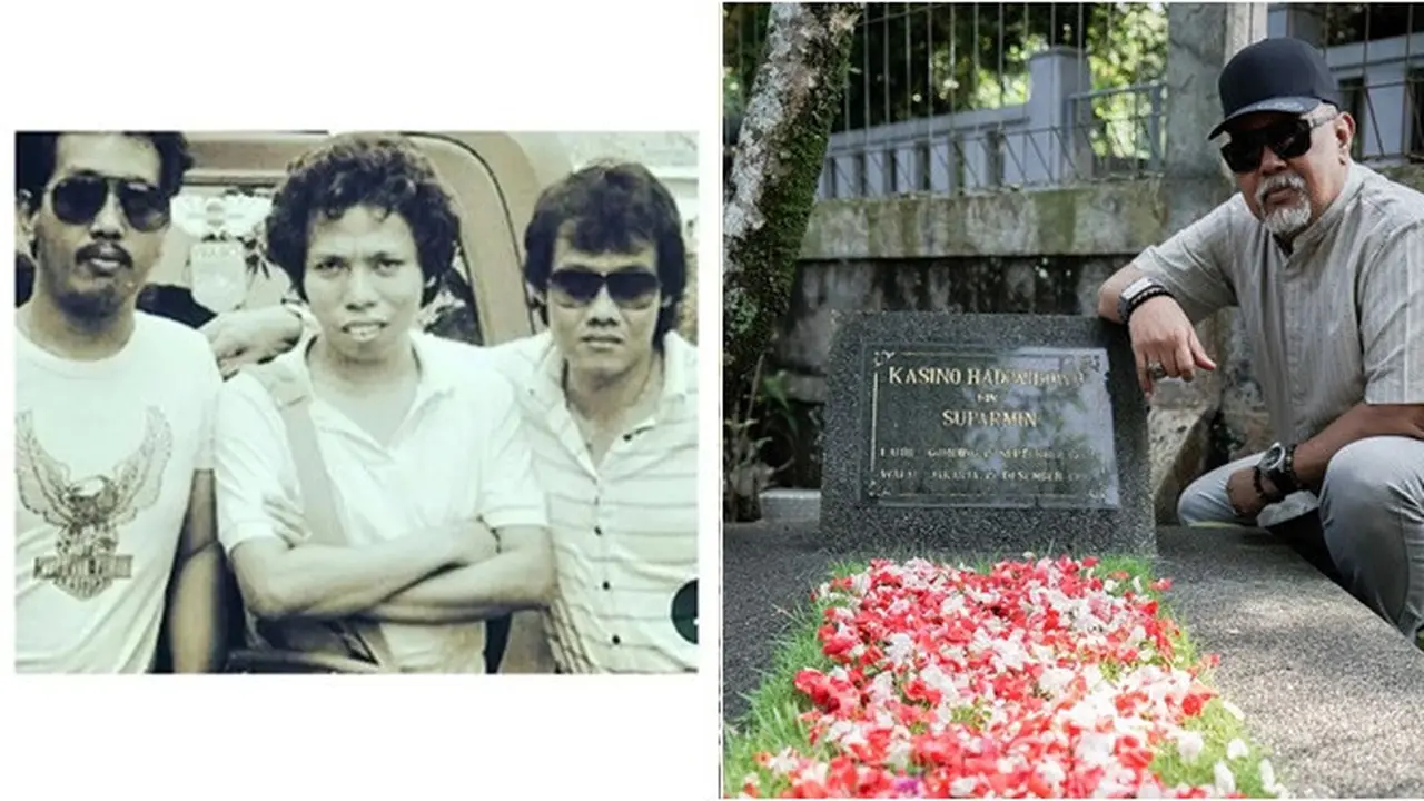 6 Potret Indro Warkop Ziarah ke Makam Dono dan Kasino,Warganet Terharu