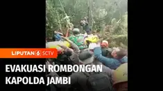 Setelah 3 hari terjebak di hutan, Kapolda Jambi Irjen Pol. Rusdi Hartono dan rombongan akhirnya dievakuasi dari lokasi kecelakaan di Bukit Tamiai, Kabupaten Kerinci, Selasa (21/02) sore. Kapolda langsung diterbangkan ke posko di Kabupaten Merangin.