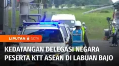 Sebanyak enam delegasi dari negara peserta konferensi tingkat tinggi, KTT ke-42 ASEAN tiba di Labuan Bajo. Kedatangan para delegasi ke Tanah Air disambut tarian tradisional.