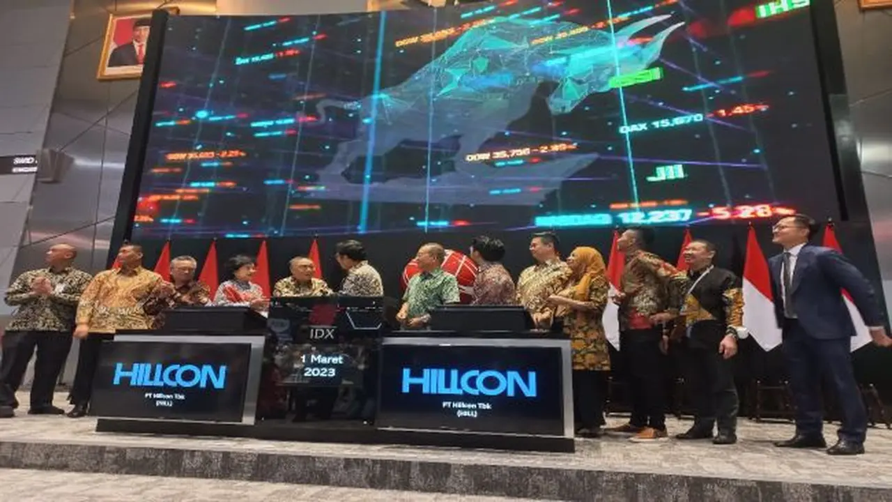 Pencatatan perdana saham PT Hillcon Tbk (HILL), Rabu (1/3/2023). (Foto Liputan6.com/Elga N)