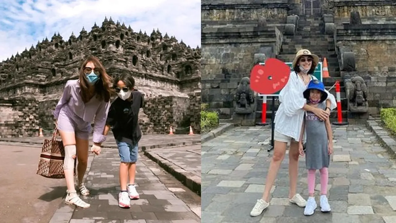 Potret Beda Gaya 6 Penyanyi Cewek Liburan di Candi Borobudur, Tampak Kece