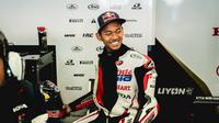 Veda Ega Pratama pada Practice Moto3 Prancis hari Jumat, 8 Mei 2026. (Honda Team Asia)