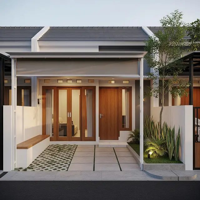9 Desain Rumah 6x12 dengan Carport Mini, Solusi Hunian Minimalis Modern