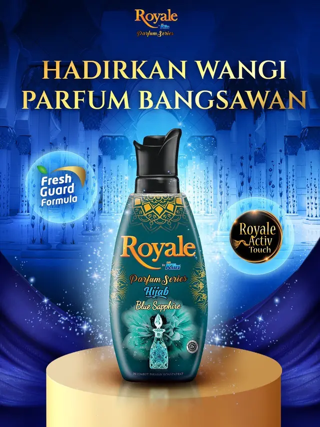 Inspirasi Tampil Charming ala Bangsawan, Royale Parfum Series by SoKlin Hijab Blue Sapphire Siap Jadi Andalan