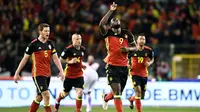 Belgia lolos ke putaran final Piala Dunia setelah menguasai puncak klasemen grup H dengan raihan 25 poin dan satu laga tersisa melawan siprus. (AFP/Yorick Jansens)