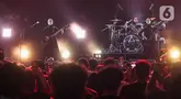 Grup musik metal, Voice of Baceprot (VoB) tampil saat Festival Musik PestaPora 2024 di JIexpo Kemayoran, Jakarta, Sabtu (21/9/2024). (Liputan6.com/Herman Zakharia)