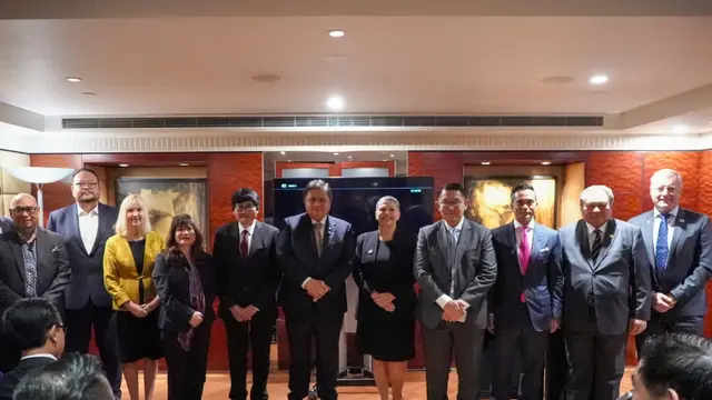 Menko Bidang Perekonomian Airlangga Hartarto bertemu dengan pelaku usaha Indonesia dan Australia dalam Dialog dan Resepsi Bisnis di Park Hyatt Melbourne pada Selasa, 5 Maret 2024. (Foto: Kemenko Bidang Perekonomian)