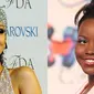 Rihanna dan aktris Lupita Nyong’o yang berhasil menggaet predikat sebagai busana terbaik dalam CFDA Fashion Awards 2014.