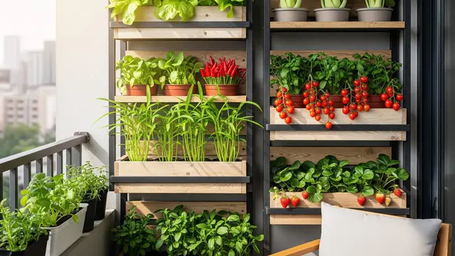 Kebun Sayur dan Herbal Pakai Rak Susun Dinding Rumah
