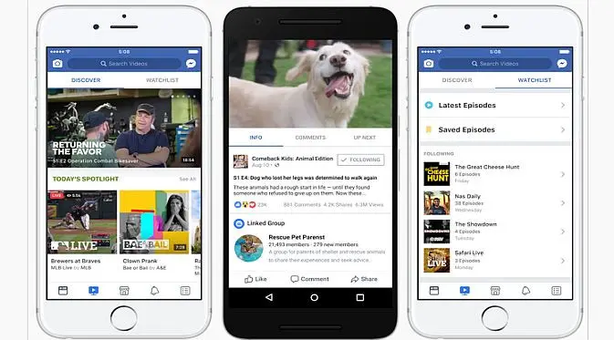 Facebook meluncurkan layanan video Watch untuk para pengguna di Amerika Serikat (Foto: Tech Crunch)
