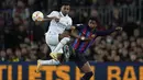 Barcelona sudah berhasil mendapatkan peluang matang pada menit ke-15 melalui sundulan Raphinha.  (AP Photo/Joan Mateu Parra)