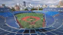 Stadion Yokohama adalah stadion serbaguna pertama yang terletak di Taman Yokohama, Prefektur Kanagawa, Jepang. Venue ini akan digunakan cabang olah raga bisbol dan softball dalam Olimpiade Tokyo 2020. (Foto: AFP/Kazuhiro Nogi)
