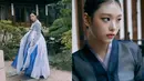 Fitur porselen Minji sempurna untuk hanbok. Haerin tampak cantik dalam balutan warna navy. (Foto: Instagram/ newjeans_official)