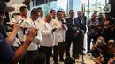 Ketua DPP Partai NasDem Willy Aditya dan Fauzi Amro beserta Wakil Ketua Majelis Syura PKS Sohibul Iman, Sekretaris Jenderal PKS Habib Aboe Bakar Alhabsyi, dan Ketua DPP PKS Al Muzammil Yusuf  memberikan keterangan sebelum pertemuan tertutup di NasDem Tower, Jakarta, Jumat (3/2/2023). Pertemuan tersebut membahas langkah-langkah strategis sesama anggota koalisi perubahan. (Liputan6.com/Johan Tallo)