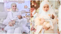 Potret Beda Penampilan Lesti Kejora di Akikah Anak Pertama dan Kedua. (Sumber: Instagram/lestikejora)