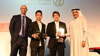 Kevin Sanjaya Sukamuljo/Marcus Fernaldi Gideon dinobatkan sebagai pemain putra terbaik BWF 2017, Senin (11/12/2017). (PBSI)