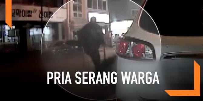 VIDEO: Pria Mabuk Serang Warga, 3 Orang Terluka