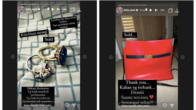 Aldila Jelita beberapa waktu terakhir mulai menjual aset dan barang-barang berharganya. Penjualan itu bertujuan untuk membantu meringankan biaya pengobatan Indra Bekti.