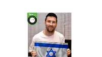 Cek Fakta foto Messi pegang bendera Israel