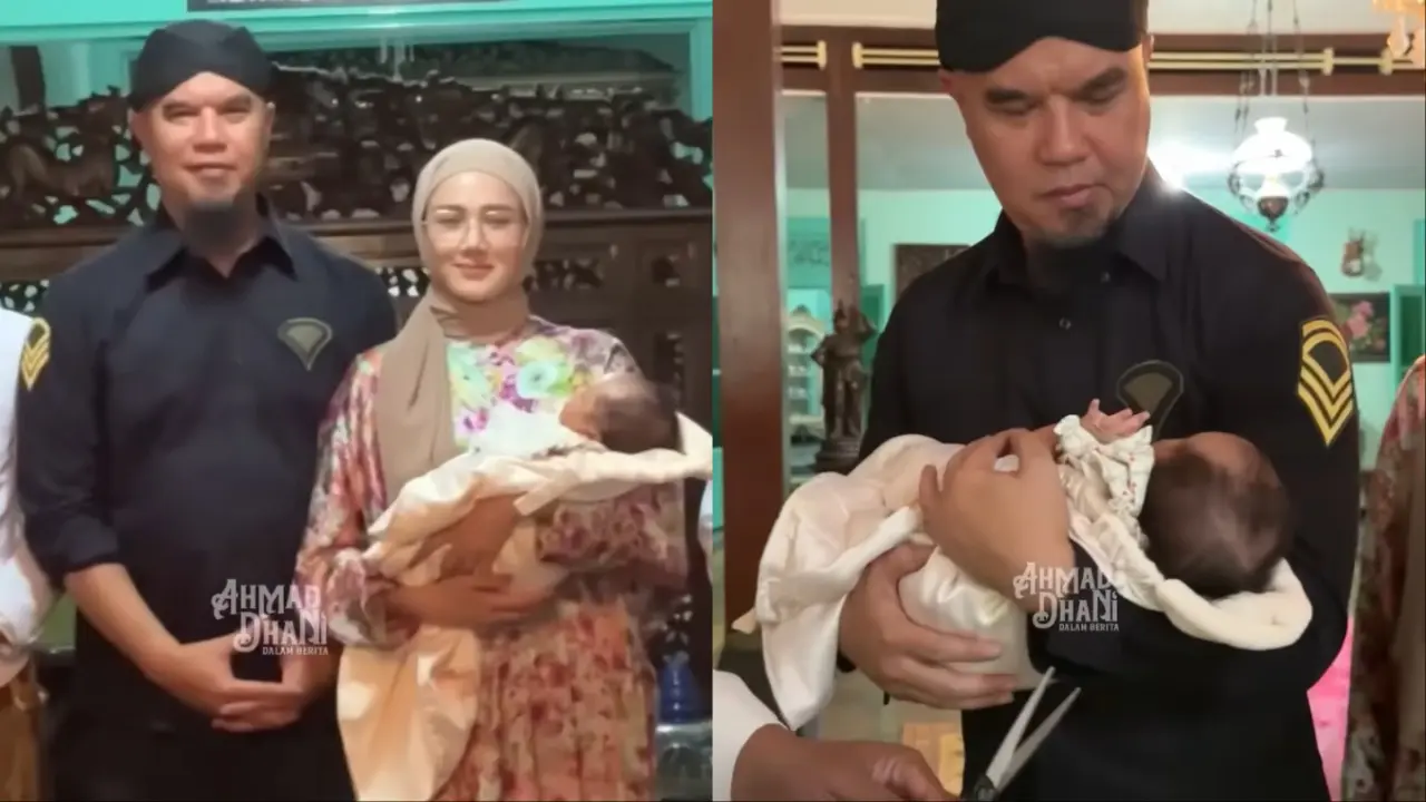 Momen Aqiqah Anak Adopsi Ahmad Dhani dan Mulan Jameela di Solo
