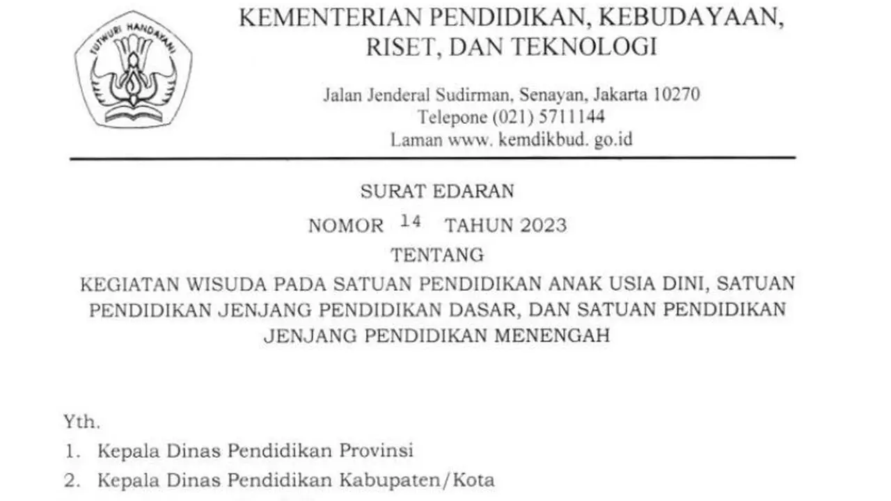 Kemendikbudristek Tegaskan Wisuda Sekolah Bukan Kewajiban dan Tidak Boleh Memberatkan Orang Tua Murid