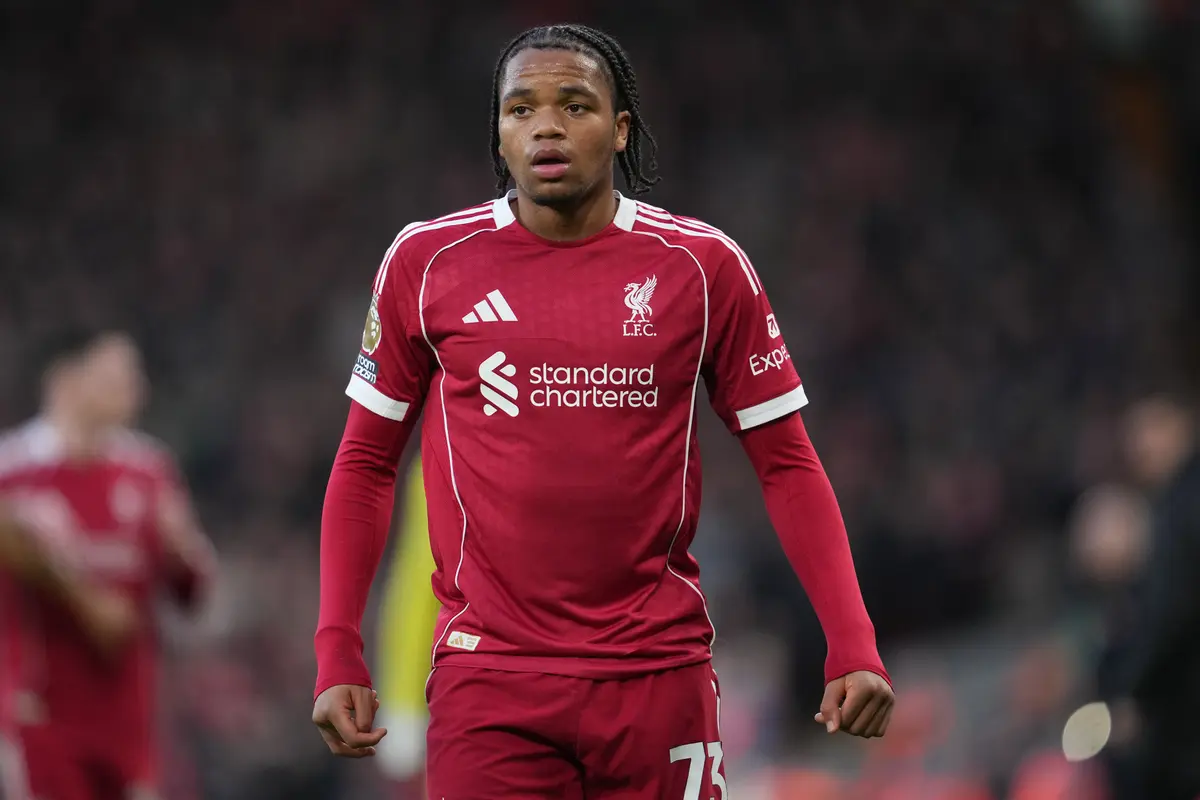 Rio Ngumoha ketika bermain di laga Liverpool vs Tottenham di pekan ke-30 Liga Inggris 2025/2026 di Anfield, Minggu (15/03/2026) malam WIB.