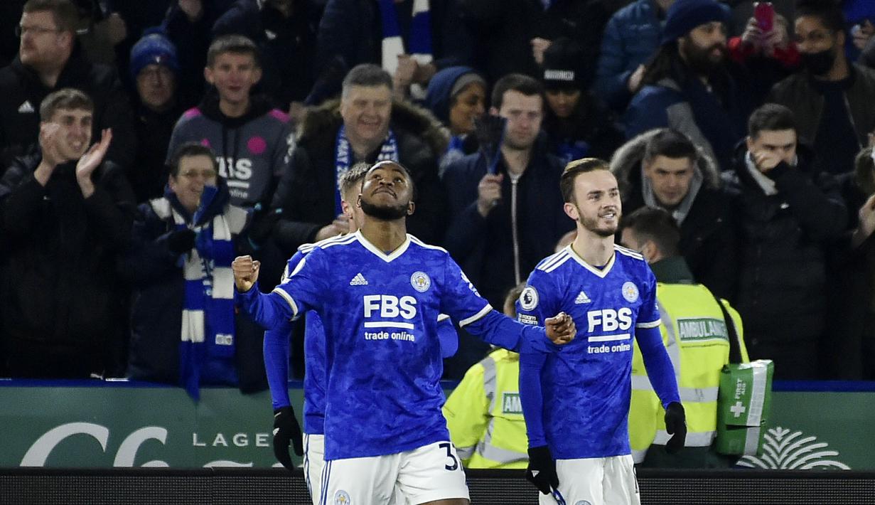 Gol semata wayang pada laga tersebut disumbang oleh pemain Leicester City, Ademola Lookman pada menit ke-59. (AP/Rui Vieira)