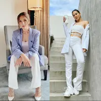 Inspirasi outfit dengan celana putih dari selebriti.