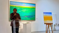 Presiden RI ke-6 Susilo Bambang Yudhoyono atau SBY meresmikan pameran seni “Panen Raya: Membaca Ulang Lanskap dan Kehidupan” di Jakarta. (Foto: Dok. Istimewa)