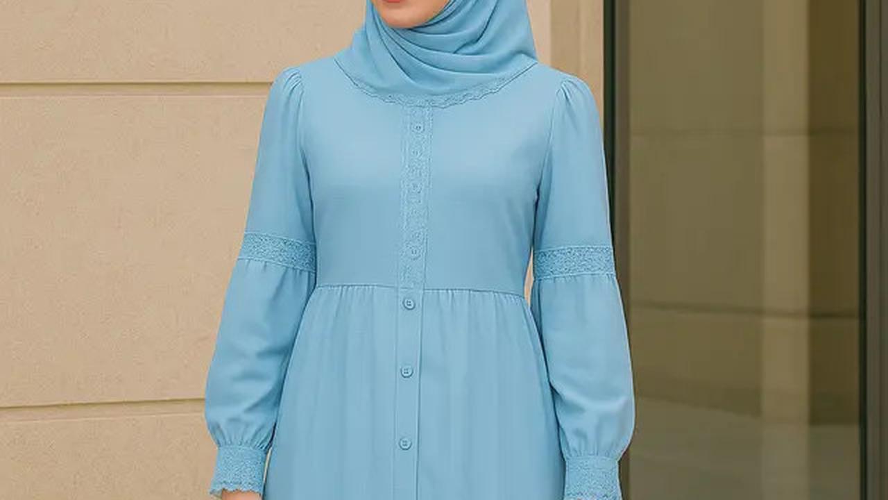 7 Model Gamis Kancing Depan sampai Bawah Terbaru, Tampil Modis saat Idul Adha