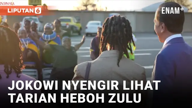 VIDEO: Tiba di Afrika Selatan, Presiden Jokowi Nyengir Lihat Suguhan Tarian Zulu