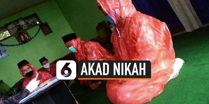 VIDEO: Viral Foto Akad Nikah Pakai Jas Hujan