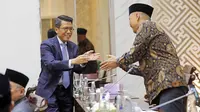 Calon anggota Badan Pemeriksa Keuangan (BPK) RI Mukhamad Misbakhun menjalani uji kepatutan dan kelayakan atau fit and proper test di Komisi XI DPR RI, Senin (2/9/2024). (Foto: Istimewa).