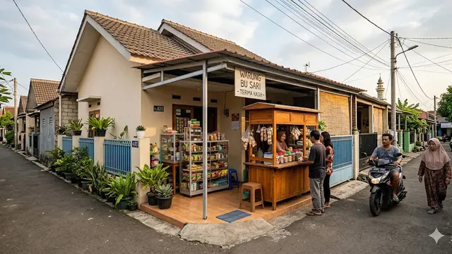 Desain Warung Kecil di Depan Rumah