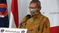 Juru Bicara Penanganan COVID-19 di Indonesia, Achmad Yurianto saat konferensi pers Corona di  Graha BNPB, Jakarta, Selasa (7/4/2020). (Dok Badan Nasional Penanggulangan Bencana/BNPB)